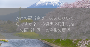 Vymの配当金は一株あたりいくらですか？【投資家必見】Vymの配当利回りと今後の展望